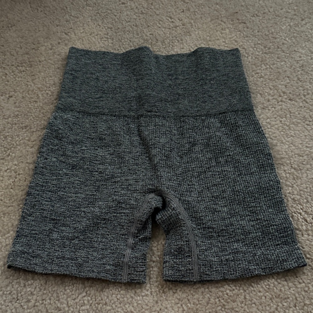 Women's Gray High-Waisted Biker Shorts